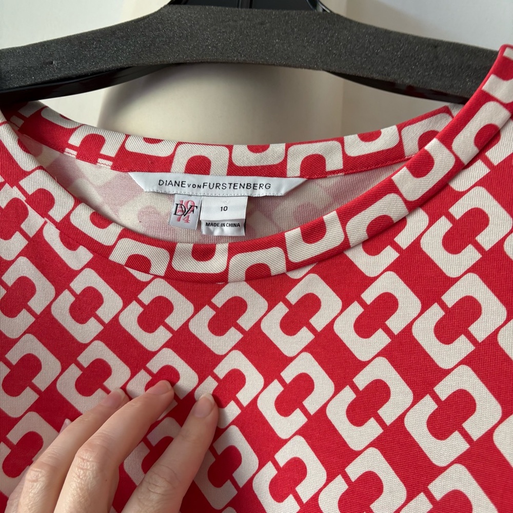 DVF ICONIC ⛓️Vintage Chainlink Silk Jersey Dress | 10 | POCKETS! NWT
